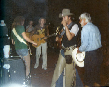 Jimmy Buffett, Jerry Jeff Walker on stage